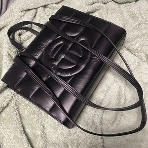 Telfar nylon medium puff shopping bag black